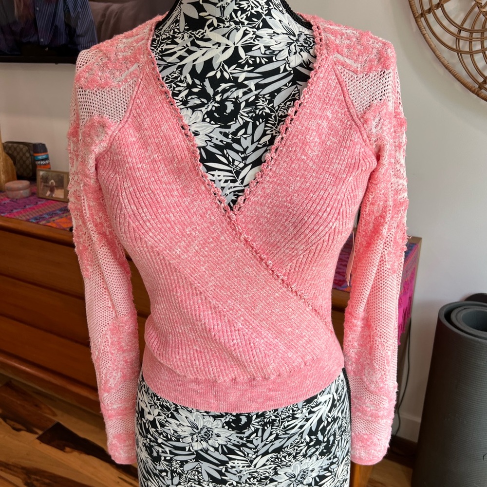 Anthropologie Wrap Lace Sweater - Picture 3 of 7